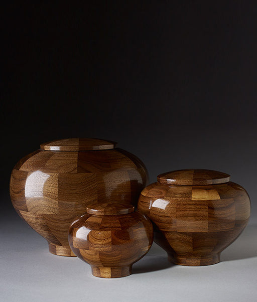 Hand Turned Rounded Walnut Cremation Urn