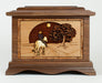 Cowboy Cremation Urn in Walnut Wood Front view