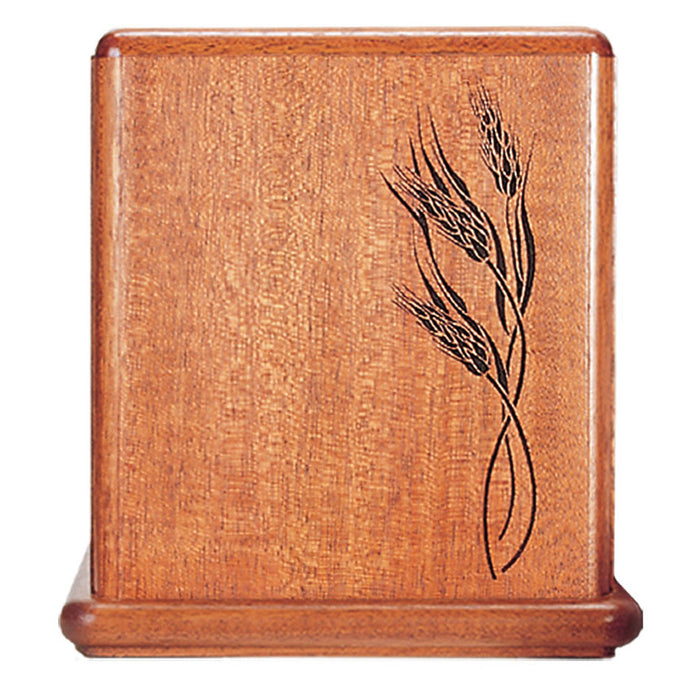 Wheat Mahogany Cremation Urn