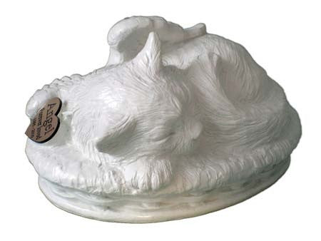 Cat Angel Urn White Porcelain