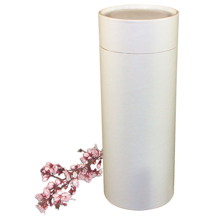 White Leather Scattering Urn Tube