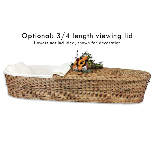 Optional 3/4 length lid for funeral viewing