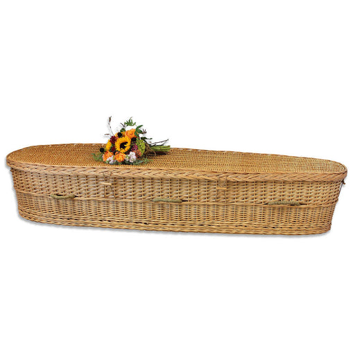 Biodegradable Casket for Burial or Cremation (decorative flowers not included)