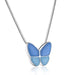Butterfly Cremation Urn Necklace in Blue - Includes necklace chain