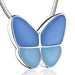 Butterfly Cremation Urn Necklace in Blue - Pendant