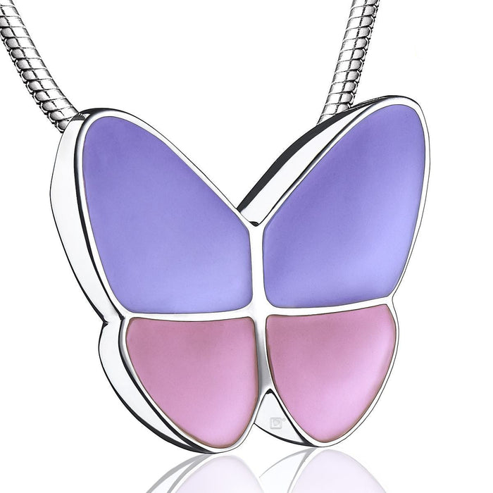 Butterfly Cremation Urn Necklace in Lavender - Pendant