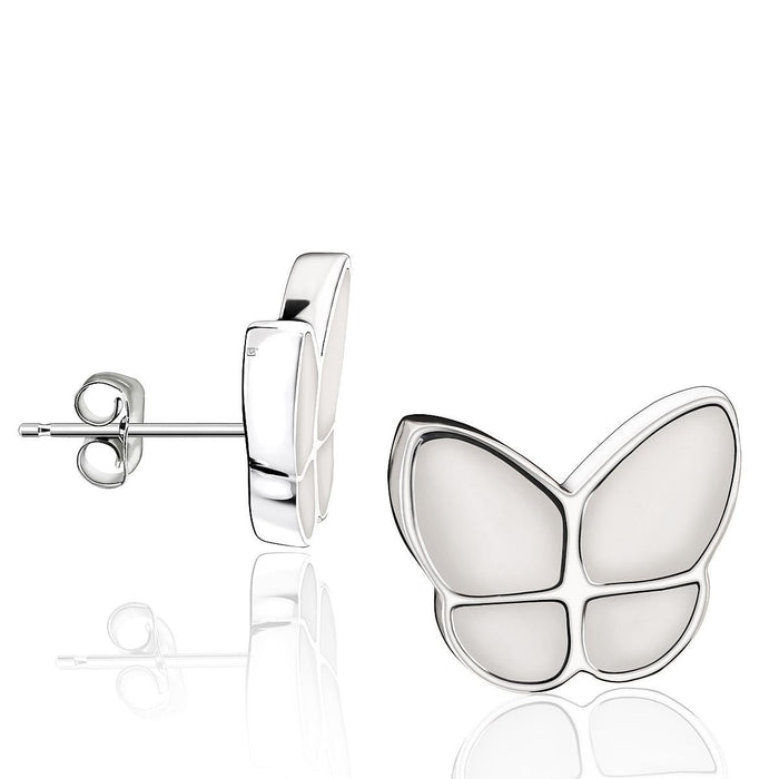 Butterfly Memorial Earrings in Pearl White - These do not hold remains