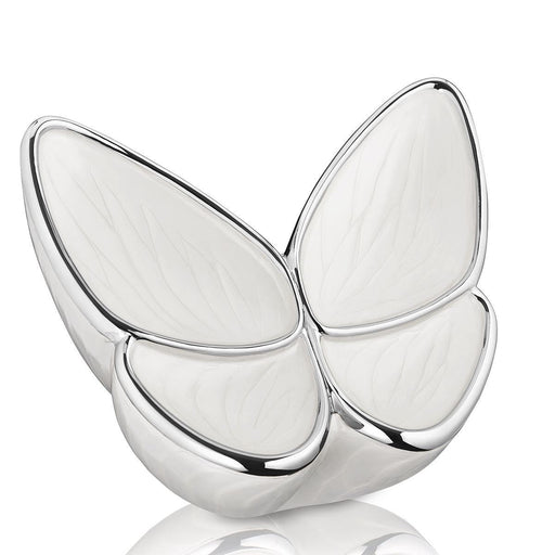Adult Butterfly Cremation Urn in Pearl White