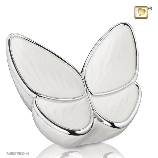 Adult Butterfly Cremation Urn in Pearl White