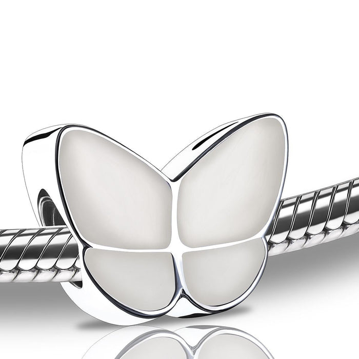 Butterfly Cremation Urn Bracelet in Pearl - Bead