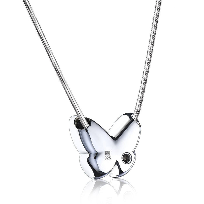 Butterfly Cremation Urn Necklace in White - Back opening for remains