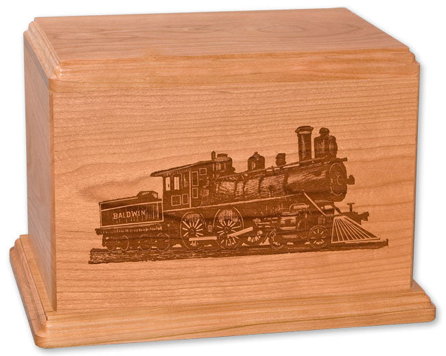 Laser Carved Train Cremation Urn