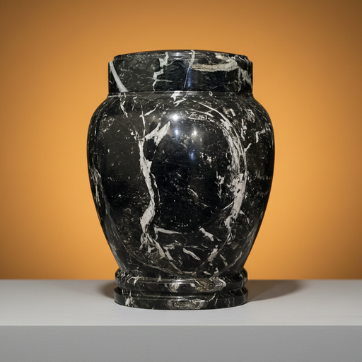 Zuri - Black Zebra Marble Urn - Alt Setting