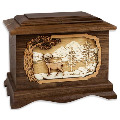 Inlay Wood Art Cremation Urn - Ideal for Dad's Memorial