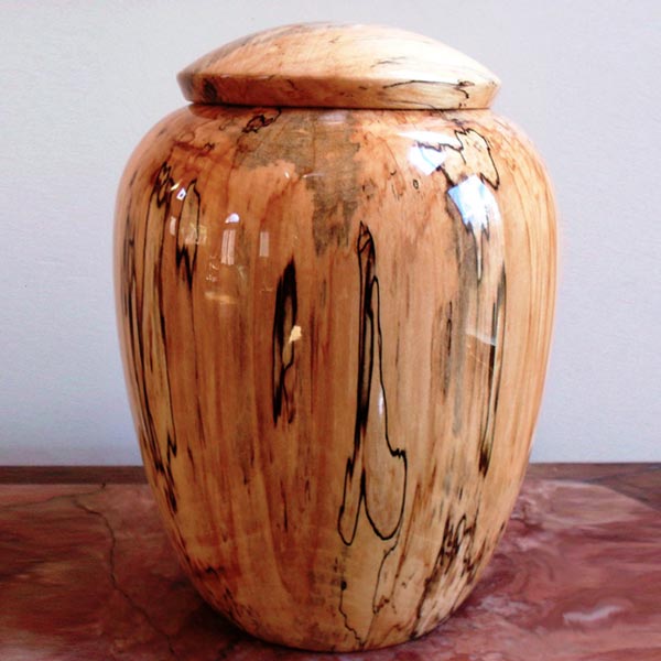 Hand Turned Pure Maple Wood Companion Urn