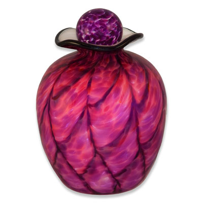 Rose-Colored Glass Cremation Urn for Mom