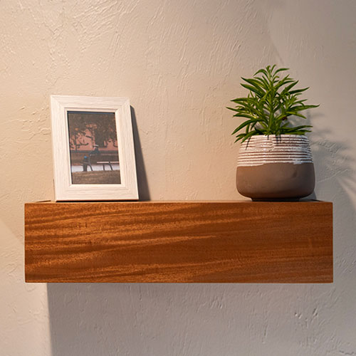 Pacific Crest Floating Shelf Urn in Mahogany
